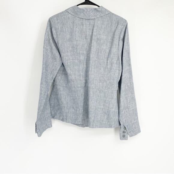 CAbi #215 Beachwalk Blazer in Linen Chambray Sz 6 Business Casual - Picture 4 of 9